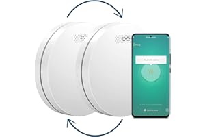 Aroha Smart & Link Detector de Humo Interconectado con WiFi - Batería de 10 Años - Alarma de Incendios con Tuya & Smartlife App - 2 Piezas