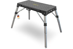 blizz-z 4-in-1 Multifunktions Arbeitstisch Maße 98 x 52 cm | verstellbar klappbar tragbar | universell als Werkbank, Transportroller & Werktisch einsetzbar | für komfortables rückenschonendes Arbeiten