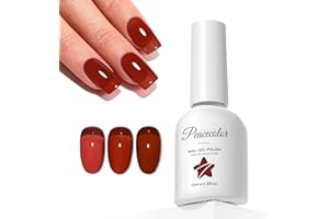 Peacecolor Esmaltes Semipermanentes para Uñas Rojo Transparente 10ML, Esmalte Uñas Pintauñas Semipermanentes Jelly Gel Nail Polish Art para Principiantes Manicura y Pedicura en casa
