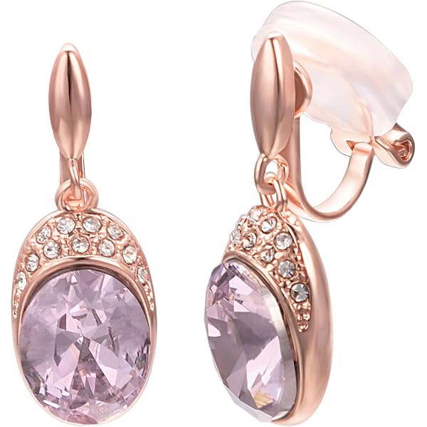 Vissen Boucles D'Oreilles Clips Zirconium Pendantes Femme - Plaqué Or Non Percées Style Vintage Élégant