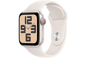 Apple Watch SE (2nd Gen) GPS + Cellular 40mm Smartwatch with Starlight Aluminium Case with Starlight Sport Band - S/M. Fitness and Sleep Trackers, Crash Detection, Heart Rate Monitor, Retina Display