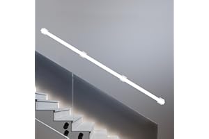 MBEUAIVV Corrimano – ringhiera per scale interne – ringhiera per scale, 300 cm, colore bianco, corrimano per scale, esterni/interni in acciaio inox (bianco, 300 cm)