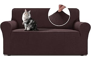 BellaHills Fundas Sofas 3 y 2 Plazas Ajustables,Fundas Sofa Elasticas,con Reposabrazos,Protector de Sofa,Jacquard Fundas Cubre Sofa Ntideslizante Lavable,Marrón