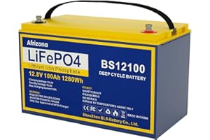 ‎NINTHCIT Ninthcit LiFePO4 Akku 12.8V 100AH, Lithium Batterie mit über 8000 Mal Tiefzyklen und BMS Schutz für Solaranlage, Geeignet für Solaranlagen, Wohnmobile, Boote, Häuser(1Stück)