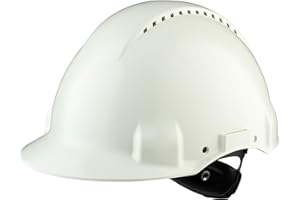 3M G3000NUV-VI Elmetto di Protezione con Uvicator, Cricchetto e Fascia Antisudore in Plastica, Ventilato, Bianco
