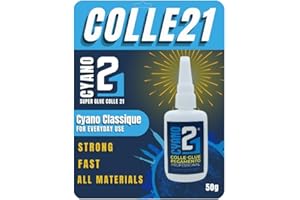 Super Colla COLLE21-50gr, COLLA ciano, Super Glue Cianoacrilato, colla PER MODELLISMO E BRICOLAGE