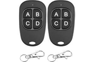 OUPDATE 2 Pièces Telecommande Universelle Portail 433.92 Mhz, Clonage Garage Porte Telecommande Clés à 4 Boutons, Longue Distance Duplicateur Sans Fil Clonage pour Porte Garage Électrique