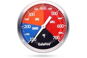GALAFIRE 3 3/16 Inch BBQ Temperature Gauge for Smoker Wood Charcoal Pit, Large Face Grill Thermometer