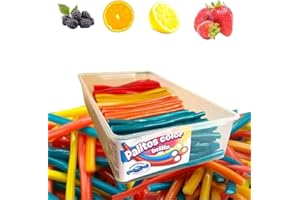 MUNDIDOLÇ Bâtons de Sucre. Sucreries Sucrées. 200 Unités de 4 Saveurs Différentes. Bonbons et Sucreries. Anniversaire et Halloween. Halloween Jelly Beans (Non-acides)