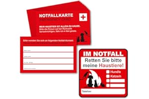 ‎YOUNIKAT younikat 10er Set Notfallkarte für Haustiere I 8,5 x 5,5 cm I mit Feld für Kontaktpersonen I zur individuellen Beschriftung I Haustier Rettung I dv1058