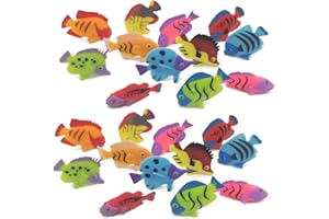 SSRDFU Poisson -20 Pcs Poissons Artificiels en Mouvement Poissons Flottants en Plastique Ornement de Poisson Réaliste de Haute Simulation Décorations d'Aquarium Poisson Aquarium (Style Aléatoire)