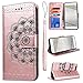 Produktbild SMART LEGEND Lederhülle für Huawei P10 Plus Ledertasche Hülle Rose Gold Drucken Mandala Blume Muster Schutzhülle Premium PU Leder mit Handschlaufe Flip Case Protective Cover Innere Weiche Silikon Bookcase Handy Tasche Schale mit Kartenfächer Magnetverschluß Standfunktion Etui