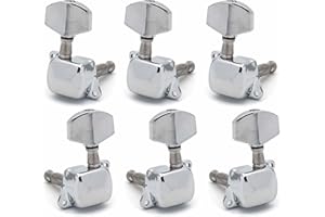 TOPHOMER 3L 3R Semi-Closed Guitar Tuners String Tuning Pegs Keys Machine Heads Set For Acoustic Or Electric Guitar, Silver