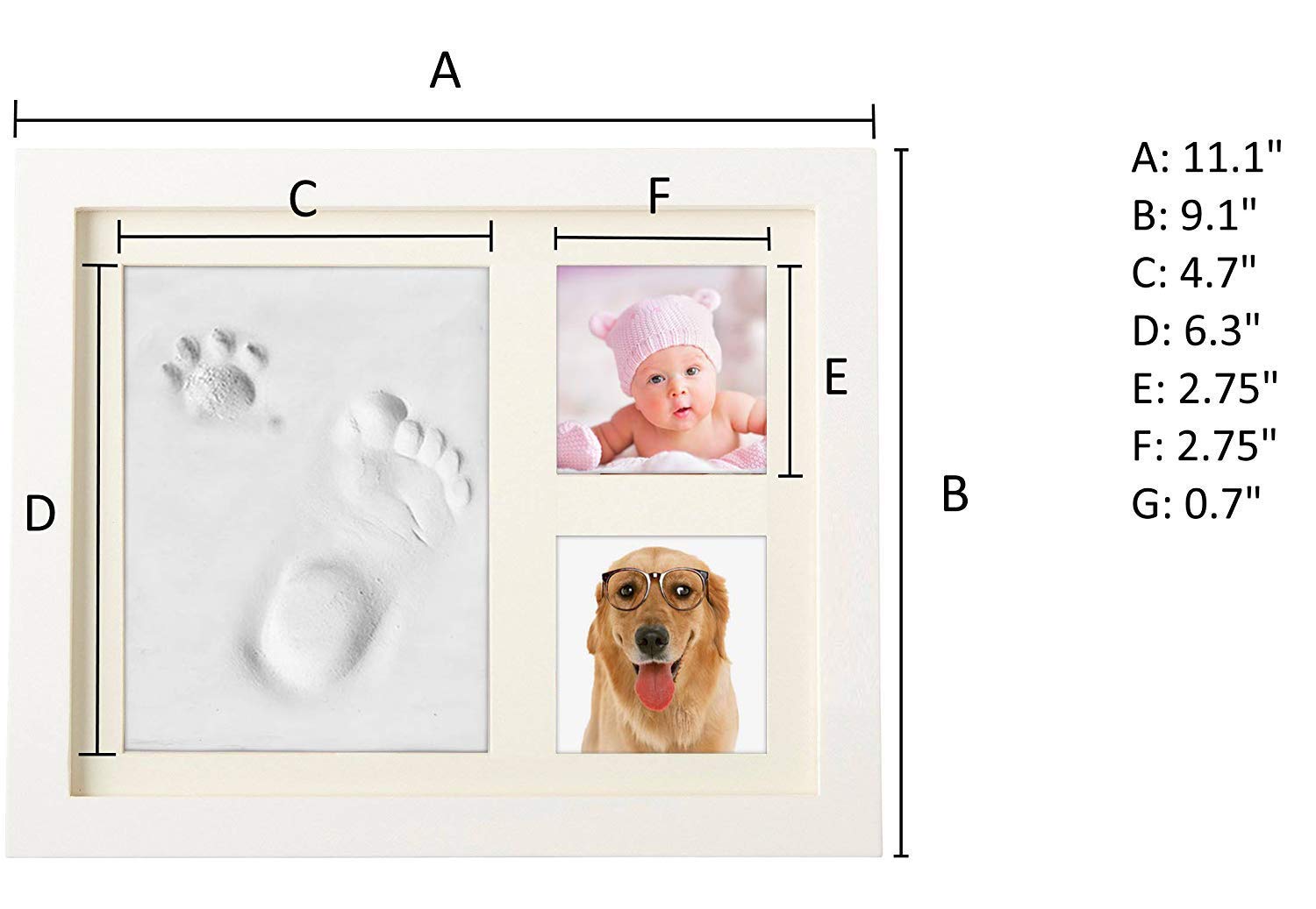 Pewingo Cadre Empreintes Bebe Kit Empreinte Bebe Mains Pour Liste De Naissance Souvenirs Memorable Decorations Murale