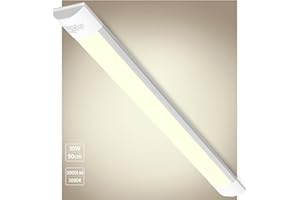 Bellanny Réglette LED étanche 90CM, Plafonnier Exterieur LED 30W 3600LM Blanc Chaud 3000K, Neon Tube LED Aluminium et PC Luminaire pour Bureau, Entrepôt, Garage, Sous-sol, Atelier.