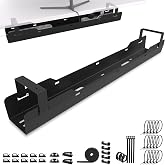 Desk Cable Tray &ndash; Large Tray up to 15 kg (Black) | Can be folded on both sides &middot; Space for cables and power strips &middot; Cable ma