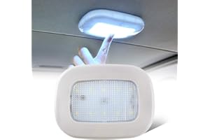 Teguangmei Luci per Tettuccio Auto LED Plafoniera per Auto Senza Fili USB Ricaricabile Interruttore A Pulsante Con Magnete Generale per Interni Universali (Luce Bianca)
