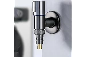 MIDINGCHAI Robinet Machine à Laver avec Valve d'arrêt Automatique de l'eau, Vanne 1/2, Robinet Lave Linge avec Raccord de 1/2 pouce à 3/4 pouce