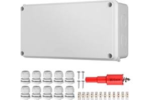 EYPINS Boîte de jonction étanche IP65, boîtier électrique ABS connecteur de câble extérieur (200 x 100 x 70 mm)
