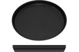 GRÄWE 4er Set Pizza Backblech Ø 28 cm, rund, Pizzablech aus Blaublech, hitzebeständig bis 400 °C, unbeschichtet, Made in Germany
