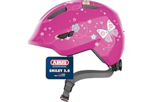 ABUS Casque pour Enfants Smiley 3.0 - Casque de vélo avec Coupe Basse, Designs adaptés aux Enfants & Place pour Une Tresse - pour Filles et garçons