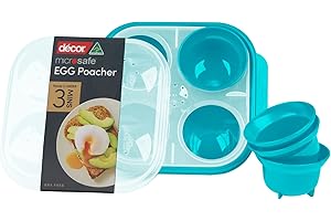 Décor Microsafe Egg Poacher| BPA | Pentole a microonde | Lavabile in lavastoviglie, Foglia di t, Taglia Unica