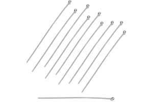 DIY925 40 Stück Kettelstifte Nietstifte 925 Sterling Silber 20mm x 0,5mm Kopf Ø 1,8mm für die Schmuckherstellung