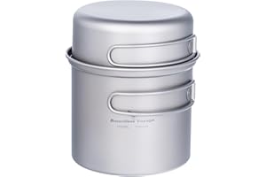 BOUNDLESS VOYAGE Boundless Titanium Pot Bowl con empuñadura Plegable Juego de vajilla de Cocina de Picnic para Acampar al Aire Libre