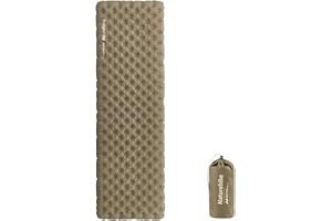 WINDHIKE Naturehike Materac kempingowy, wartość R 3,2/8,8 cm, dla dorosłych, składany, 0,4 kg, lekkie wędrówki, wędkowanie, podróże, certyfikat SGS (R3.2-brązowy, 196 x 64 cm)