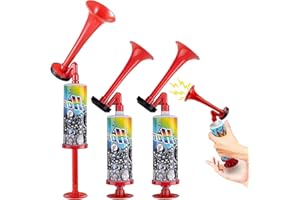 Tianher Corne de Brume,3 Pcs Trompette Supporter Corne de Brume Supporter Trompette Manuelle de Stade Portables Klaxon à Pression Atmosphérique pour fêtes Les évén ements Sportifs et Les Graduations