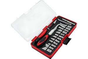 MANUFORE 19pcs Couteau pour Loisirs Créatifs, Cutter de Précision, Couteaux de Craft Knives avec Poignées Antidérapantes pour la Modélisation Artistique, le Scrapbooking, la Sculpture, etc.