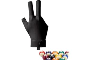 Genikeer Billiard Cue Pool Gloves, Elastic 3 Finger Gloves, Anti Slip And Breathable Pool Cue Glove, Right Hand Open Three Finger Spandex Glove, Billiard Shooters Sports Accessories