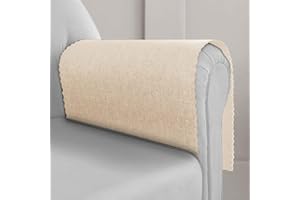 Joywell Armchair Cover for Arms Sofa Arm Protector Covers Armrest Slipcover for Recliner Chair Linen Armrest Cover for Living Room Couch Sofa Arm Covers, Set of 2, Beige Cream