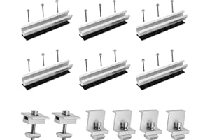 PEPOYO AI Solar Panel Mount Kit 20 cm and Accessories Mounting Solar Module for Solar Panel Bracket, Rapezoidal Sheet Flat Roof Mounting PV Mounting Set (Pack of 6)