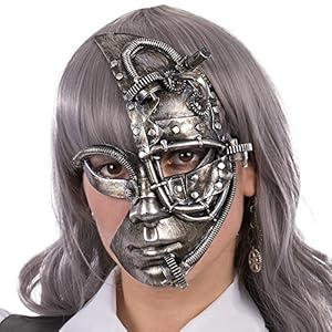 Carnival Toys 1761 Máscara Steampunk intera spezzata, Plata, talla única
