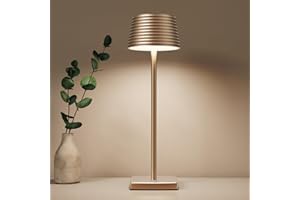 HYMZP Lampada da Tavolo Senza Fili Ricaricabile da Comodino o Scrivania con Presa USB, Lampada da Tavolo in Metallo, Dimmer Touch Cordless Lampada per Camera, Ristoranti, Ufficio, Bar