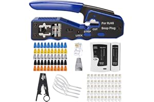 MAYLINE-TECH MAYLINE Cat6 Cat5e Testeur de Network Câble, Ensemble d’Outils de Réseau, Pince à Sertir de Fil RJ45 RJ11 RJ12 Cat7 Réseau d'Outils, LAN Réparation de Réseau/Maintenance(Rouge)