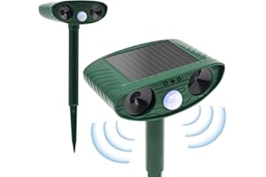 CUSTOM CATCH Cat Repellent Deterrents for Garden, Ultrasonic Cat Repellent Cat Deterrent Animal Scarer Solar Powered Cat Repellent with Motion Sensor, Waterproof Animal Alarm Deterrent for Cat, Dog, Fox, Bird