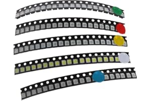 MIKI-Z Lot de 100 LED SMD 3528 1210 5 couleurs rouge, vert, bleu, jaune, blanc