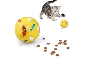 Jiuhao Cat Treat Ball - Slow Feeder, Food Dispenser, Interactive Puzzle Toy for Indoor Cats, Brain Stimulation Training