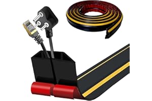 ANKEKOLYSTAR Passe-câbles plat autocollant | Cache-câbles flexible pour plafonnier et sol | Goulotte de câbles en PVC | Gestion des câbles dans le bureau et l'appartement (noir jaune, 4 cm x 3 m)