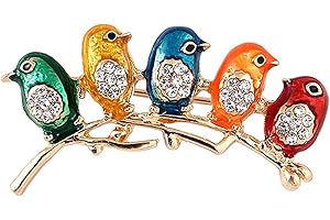 MNSYD Oiseau coloré strass broches vêtements décoration bijoux émail glaçure artisanat broche broches pour femmes adolescentes