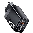 Caricabatterie USB-C 65W GaN A 3 Porte - Ricarica Rapida PD, Giallo