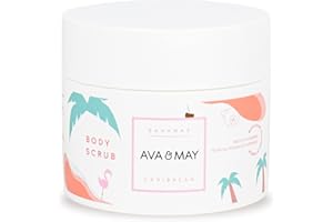 ‎AVA & MAY AVA & MAY Bahamas Body Scrub (200ml) – Körperpflege mit zartem Duft nach Kokosnuss, Vanille und Monoi – Feuchtigkeitsspendende Hautpflege – Körperpeeling mit karibischen Duftnoten