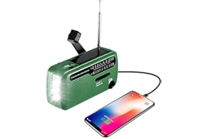 AOZBZ Solar Kurbelradio, AM/FM/SW Tragbare Notfallradio, 1200mAh Wiederaufladbare Powerbank Radio Batteriebetrieben mit LED Taschenlampe und SOS Alarm für Camping, Reisen(grün)