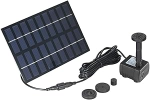 Decdeal Solar Pond Pump Solar Fountain Pump Solar Powered Water Pump Solar Fountain for Bird Bath 9V 1.8W 200L/H