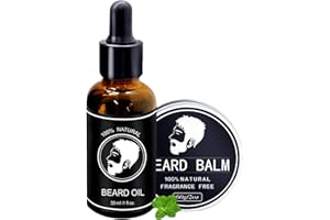 GZQINGYONG Kit De Cuidado Para La Barba,Champú Barba 30ml y BáLsamo Barba 60g,Kit de Crecimiento de la Barba,Regalo Dia del Padre Para Hombre Cumpleaños,Cera barba nutritiva,Beard Kit Para Barba Hombre