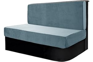 SYLC 2 Stücke Wohnmobil Esstischkissenbezüge Samt Ersatzbezüge Für Wohnwagen Bezug Für Sitzgarnitur RV Esstischsitzbezüge Anhänger Überzügen Sofakissen (Light Blue,Set of 2)