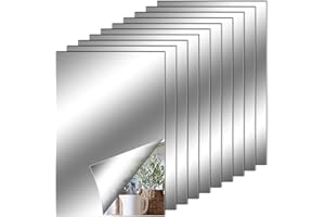 Leikedun 10 Piezas Espejos Autoadhesivos Pared, Hojas de Espejo Flexibles Suaves no de Vidrio Pegatinas de Espejo para Decoración del Hogar, Sala de Estar, Baño, Dormitorio (10 x 15 cm)