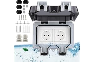 Gniazdko zewnętrzne IP66, gniazdo ścienne do użytku na zewnątrz, Nakeey pyłoszczelne, natynkowe, z zabezpieczeniem przed wzrokiem, IP66, odporne na warunki atmosferyczne, do użytku na zewnątrz, z